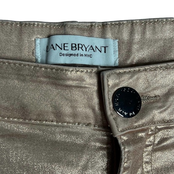 LANE BRYANT ROSE GOLD PINK HIGH RISE SKINNY PLUS SIZE CAPRIS PANTS WOMENS SZ 20 - Picture 11 of 12